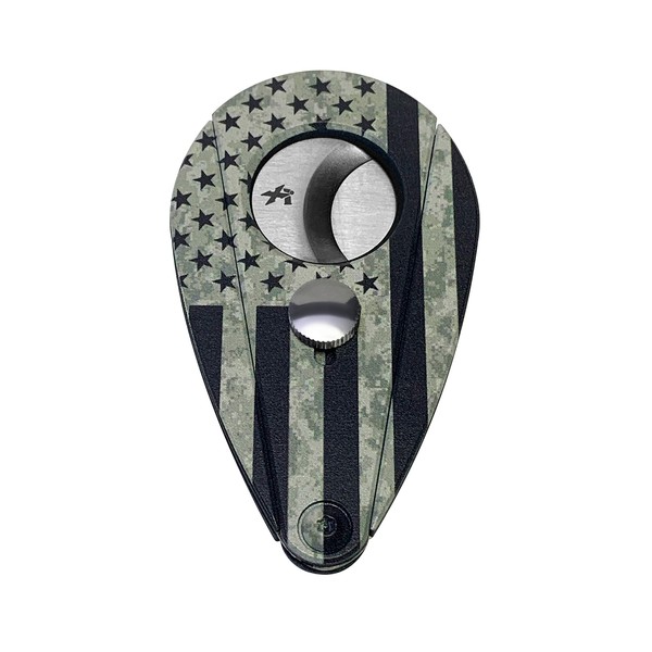 Xikar Xi2 Cigar Cutter Hero Series, Cuts Up to 60 Ring-Gauge Cigars, Spring-Loaded Double Guillotine Action, 440 Stainless Steel Blades with Rockwell C Rating of 57, Military
