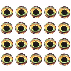ANCLLO 20 x 4D Fishing Eyes Oval Fishing Lure Eyes Realistic Fishing Eye for Making Fishing Lures Fly Tying Streamers Lures Crafts 4 mm