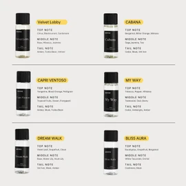BNVVT Hotel Diffuser Oil Fragrance Oil Set (6 x 20ml) – Luxury Aroma Oils for Diffuser, Inspired by Iconic 5-Star Hotels – Premium Scented Oil Gift Set for Home & Office