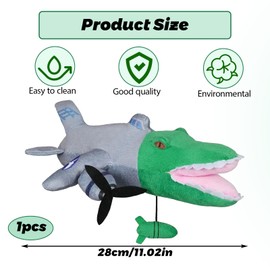 DtgEcd Brain Rot Toys, Italian Brainrot Plushitalian Brainrot Plush, Tung Shark Plush, Funny Meme Doll, Soft Stuffed Animal For Kids & Fans, Viral Brainrot Gift For Boys & Girls (Gray-Crocodile)