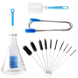 13PCS Tube Cleaning Brush Bottle Cleaning Brush Tube Pipe Cleaners Brush Kit 61 inch Flexible Double-Ended Hose Brush Different Diameters Brush Long Handle Brush for Fish Tank Kitchen Glass