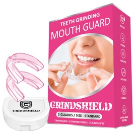 GRINDSHIELD Mouth Guard for Women – Custom Fit, Moldable – (2) Guards for Teeth Grinding & Case – Mouth Nightguard for Bruxism at Night, Dental Guard for Tooth Clenching