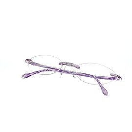 【軽量老眼鏡】エアリーダーソレイユ 紫外線99％以上カット アイマジン (度数+1.00, バイオレットストライプ)