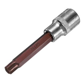 sourcing map 1/2" Drive x T52 Torx Bit Socket, S2 Steel Bits CR-V Sockets 4" Length Use with Ratchet Wrench, Slide Bar, Extension Rod
