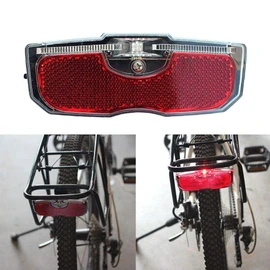 Bike Tail Light, Bicycle Rear Reflector Tail Light for Luggage Rack Aluminum Alloy Reflective Taillight, 80mm Screw Mounted/Easy Release (Battery NOT Included)
