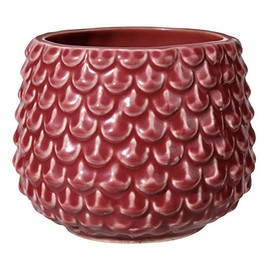 Bloomingville Ceramic Flower Pot Pinecone - colorful Planter, Pot for plants, sukkulents Size S (9,5 cm ø) Dia 3,75'' H 3'', Stoneware, red
