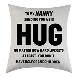 Tihnvk Nanny Gifts From Granddaughter Grandson Pillowcase Sending You A Hug Cushion Cover Birthday Thanksgiving For Nanny Appreciation Presents