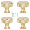 lixulluo 4 PCS Gold Cabinet Knobs Knurled Wardrobe Handles Single
