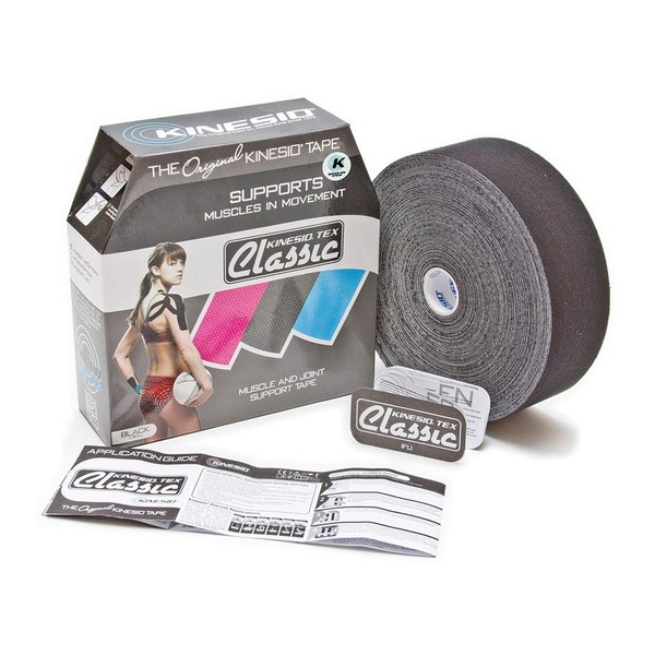 Kinesio Taping - Elastic Therapeutic Athletic Tape Tex Classic - Bulk Roll - Black – 2 in. x 103 ft