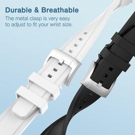 Sunnyson Soft Watch Band Compatible with Casio duro,22mm Silicone Straps Compatible with Casio Men's MDV106-1AV 200 M WR Black Dive Watch (MDV106-1A) for Men Women