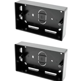 Surface Mounted Electrical pattress Box, Double Installation, Black 2 Gang (2 PACK)