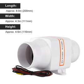3" In-Line Air Blower Marine Bilge Air Blower Mute Strong Ventilation Fan for Yacht Boat RV 12V/24V, Souffleur d'air en ligne de 3"Ventilateur de cale marin Ventilateur de ventilation muet(12V)