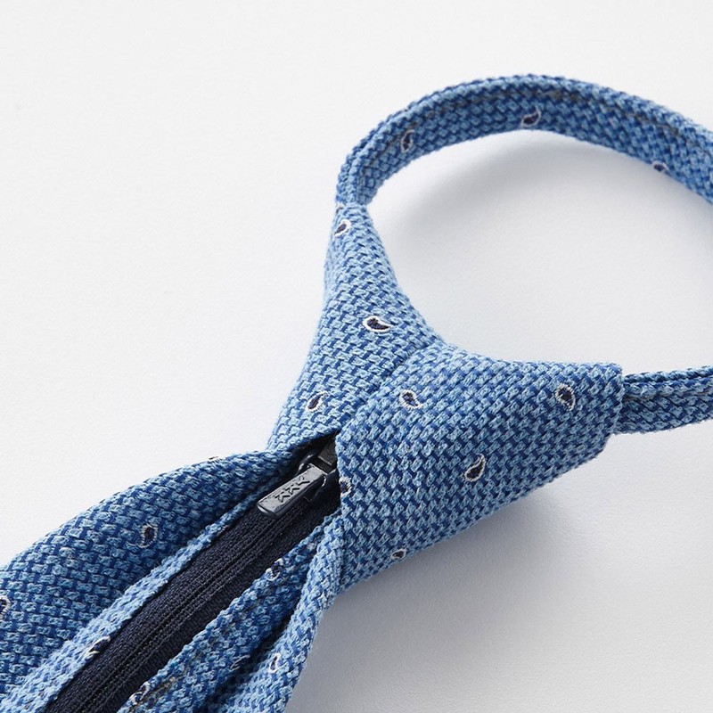 Estico Paisley All-Over Zipper Tie Blue_SNTVZ85BPL