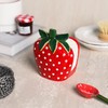 Bicuzat Ceramic Red Strawberry Shape Sponge Holder for Kitchen Sink,