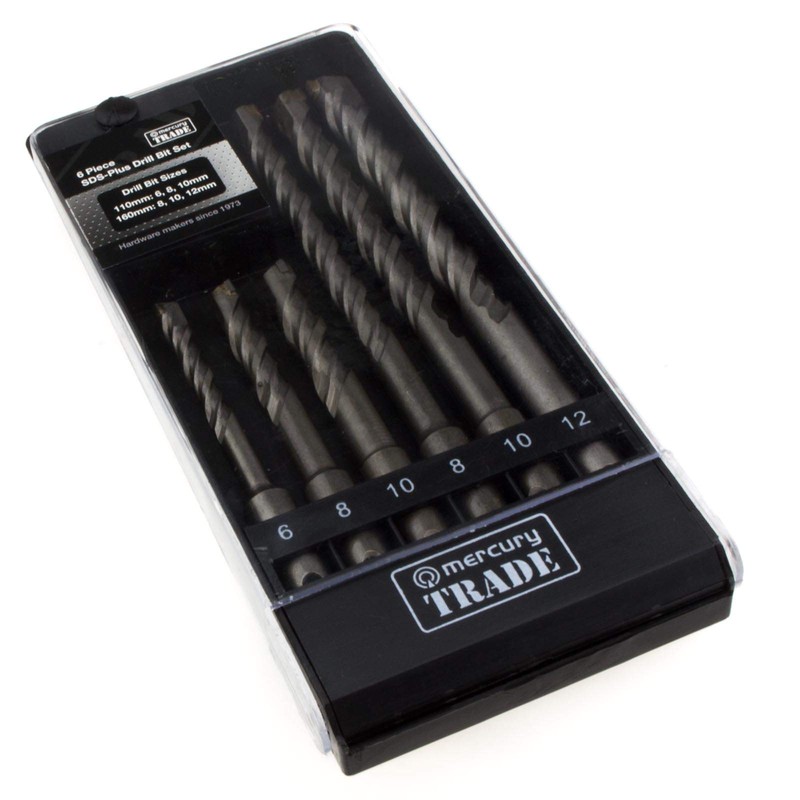 6 Piece SDS Plus Tough Carbon Steel Drill Bit Set
