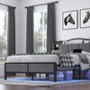 AROMUSTIME Twin XL Size Bed Frame with Upholstered Headboard &
