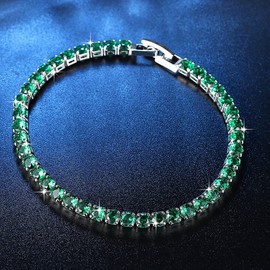 Tennis Bracelet, Women's, Gold, Prong Setting, Thin, Zirconia Bracelet, PurinPurin Stainless Steel, Bracelet, Friends, Birthday, Gift, Fashion Accessory, Stainless Steel, Cubic Zirconia