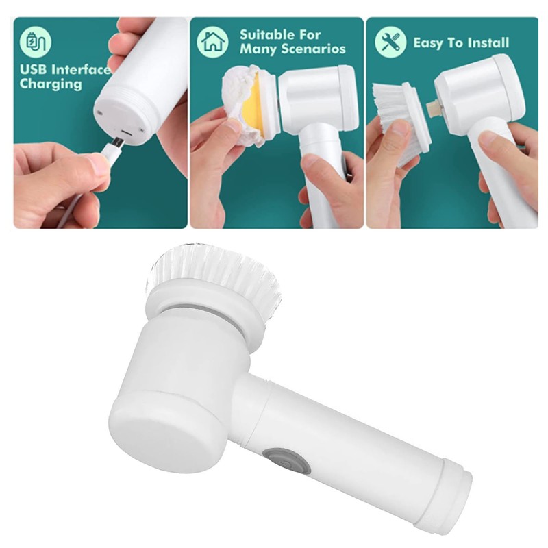 Electric Spin Scrubber Professional Cordless USB Rechargeable Automatic Handheld Cleaning