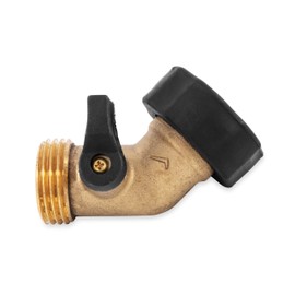 Camco Solid Brass 45 Degree Drinking Water Valve with Garden Hose Connections (20173)