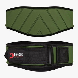 DMoose gym belt for men weight lifting. Weight Belt Gym squat Weightlifting Powerlifting Workout Heavy Duty Training Strength Training Equipment - Green Small