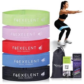 Flexelent - Bandas de resistencia de tela para entrenar, juego de bandas de entrenamiento para piernas, glúteos y muslos ideales para hombres y mujere