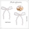 Schleifen Perlen Ohrringe für Damen Frauen Bow Ribbon Ohrstecker Elegante