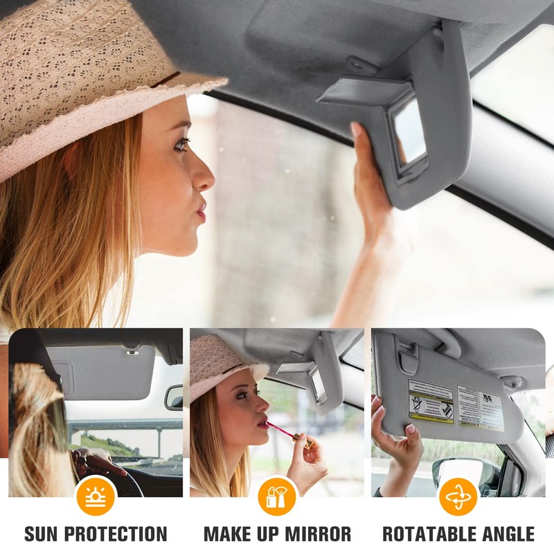 Left & Right Driver Passenger Side Sun Visor for Toyota