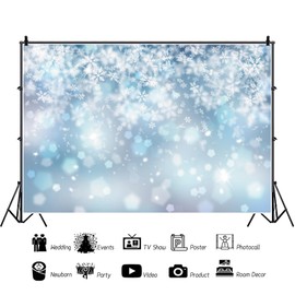 Winter Backdrop 7x5FT Falling Snowflake Portrait Backdrops for Photography Winter Ice Snowflakes Photo Shoot Newborn Kids Baby Shower Birthday Adults Wedding Photo Background Vinyl Photo Booth Props
