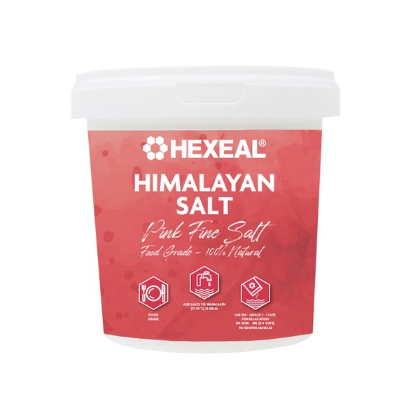 Hexeal Himalayan Pink Salt | Fine | 1kg Bucket |