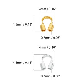 PATIKIL 0.7mm Hole Wire Guard Thread Protector Set, 200Pcs Alloy U Shape Loop for Jewelry Making Necklace Bracelet Earring DIY Crafts Accessories, Gold Tone, Silver Tone