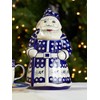 Blue Rose Polish Pottery - Blue Blue Violet Santa Cookie