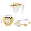 Stylish Gold Letter Infant Pacifier, Portable Silicone Alloy Pacifier with