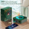 Vinyl Record Player with Water Waves Lamp, Dark Green Waves