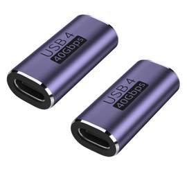 AreMe 2 Pack USB C Female to Female Adapter, USB Type C Coupler Extender Support 100W, 40Gbps, 8K@60Hz for Thunderbolt 4/3, MacBook Pro/Air, Laptop, Phones and More Type C Devices (Purple)