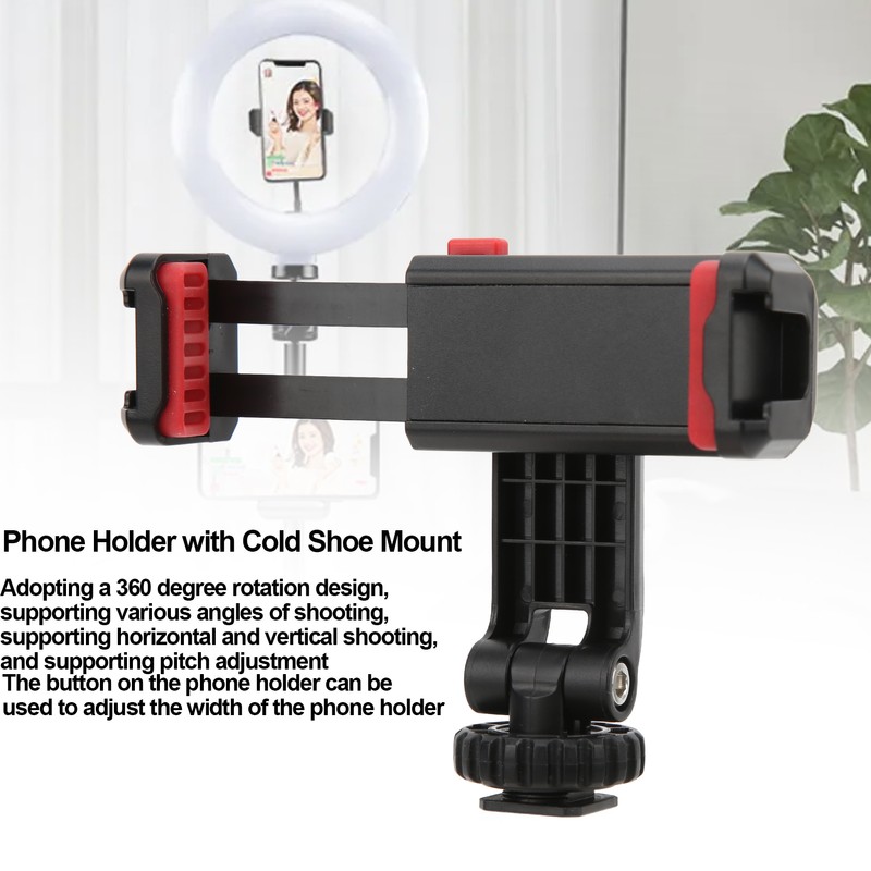 360 Degree Rotation Phone Clip Phone Bracket with Cold Shoe