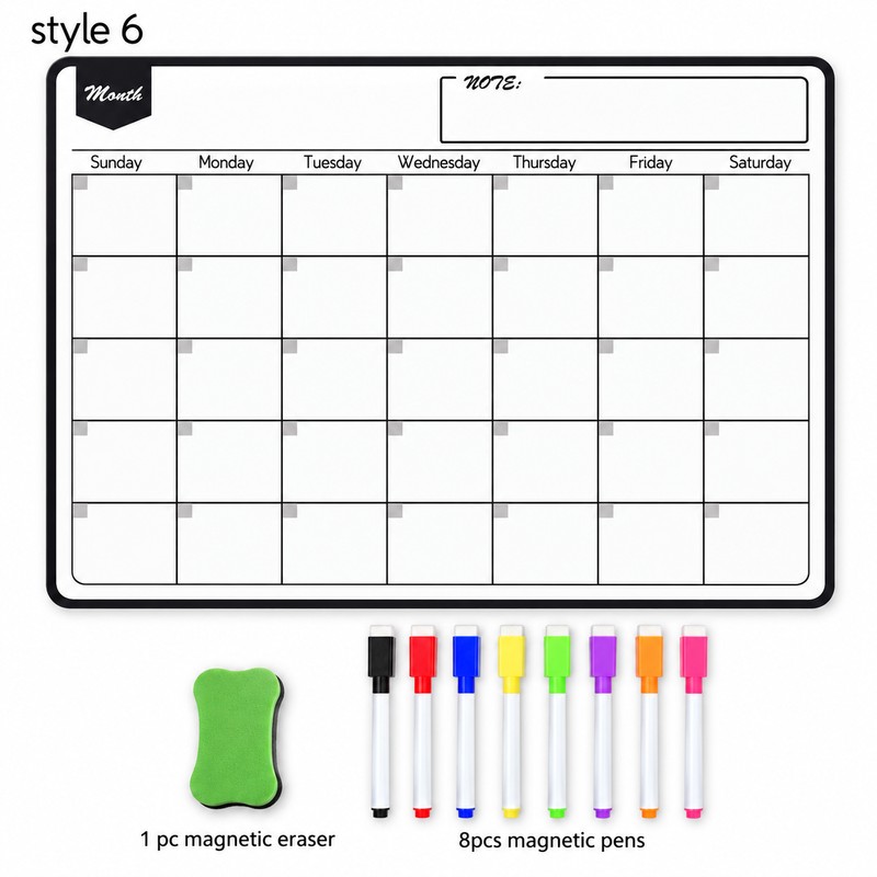 A3 Magnetic Dry Erase Calendar for Weekly & Monthly Planning