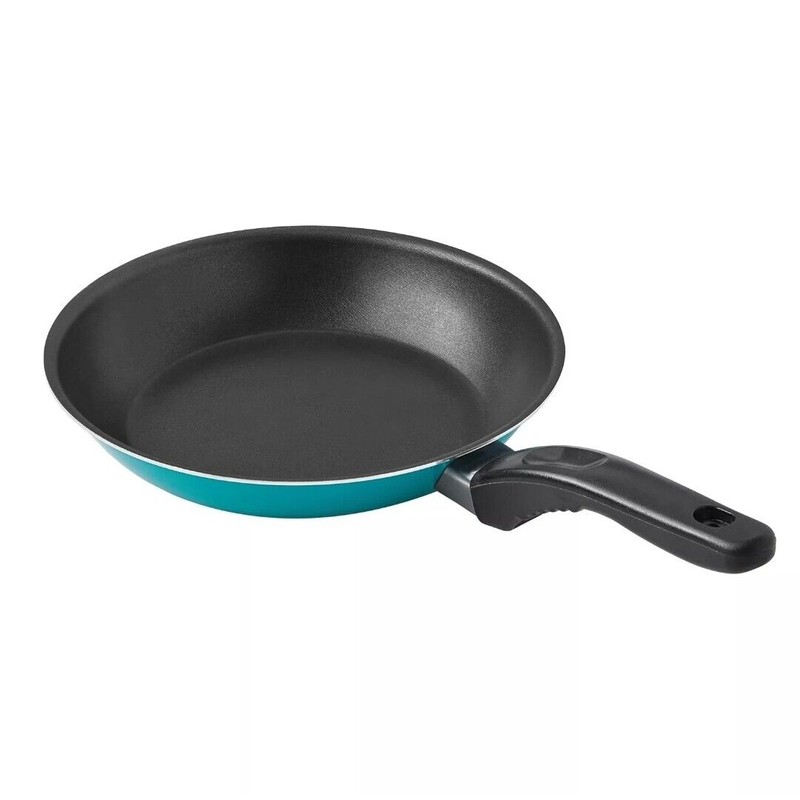 Mainstays 7 Piece Non-Stick Cookware Set Aluminium Teal, Dishwasher Safe