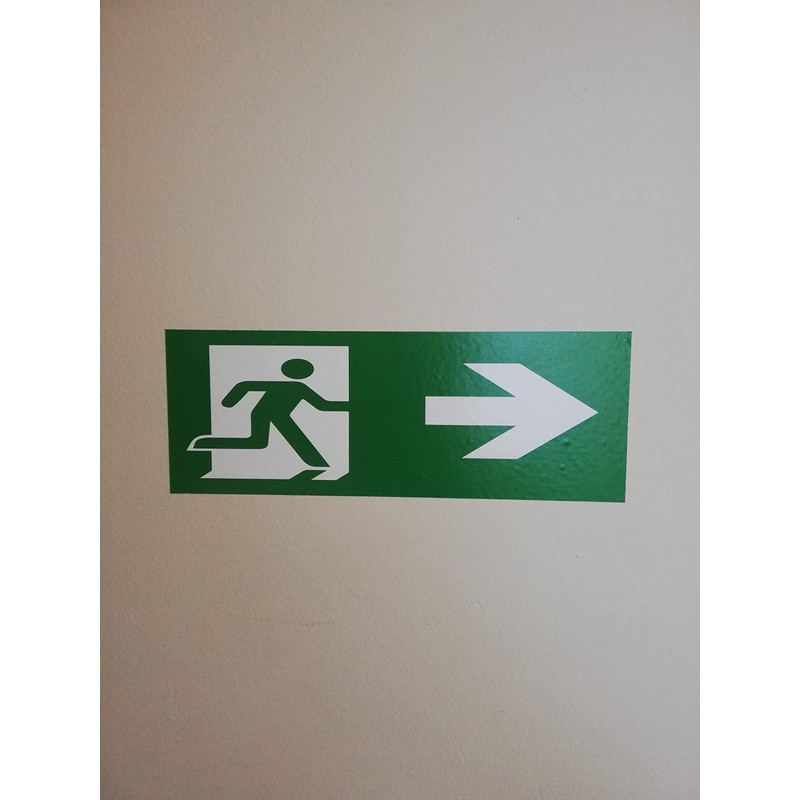 Emergency Exit Sign, Pack of 5, Premium Stickers, 24 cm