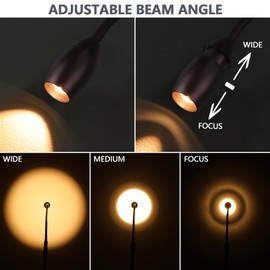 Reading Floor Lamp, 72" Tall LED Lamp with Flexible Gooseneck, Dimmable Zoomable Spotlight, Adjustable Color Beam Standing Lamp, Touch & Remote Control, Task Craft Living Room (Oil-Rubbed Bronze)