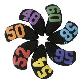 Sand Wedge Cover Colorful Urethane Scratch Resistant Elastic 48# 50# 52# 54# 56# 58# 60# (Black)