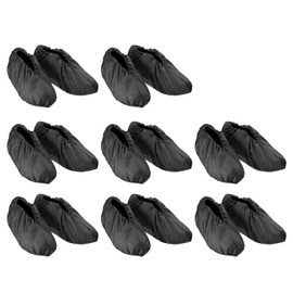 PATIKIL Waterproof Shoe Covers, 8 Pairs Water Resistant Rain Shoe Cover Washable Non Slip Boots Cover for Indoor Outdoor, Black