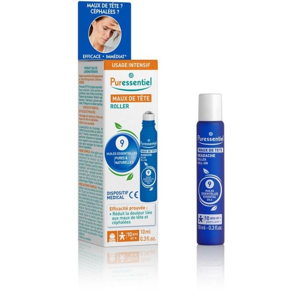 Puressentiel MAUX DE TETE ROLLER 5ML Aromathérapie, 10 ml