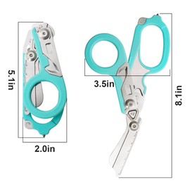 Trauma Shear,Emergency Response Scissors with 1 Black Holster,Stainless Steel Multifunction Foldable Shear Pliers for Outdoor Camping Tools