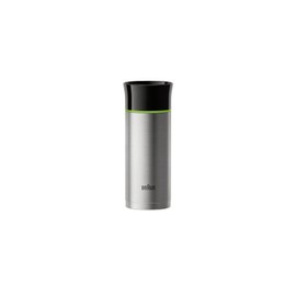 Braun BRSC001 Thermo tazza per il caffè da viaggio, doppia parete in acciaio, capacità 330ml, coperchio antigoccia, mantiene le bevande calde per 4 ore