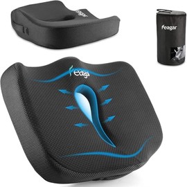 Feagar Seat Cushion, Orthopaedic Memory Foam Seat Cushion, Ergonomic, Coccyx Cushion, Chair Cushion, Seat Cushion, Outdoor Home, Black
