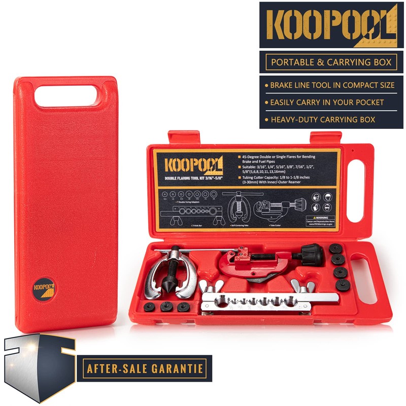 KOOPOOL Double & Single Flaring Tool Kit for Brake Line