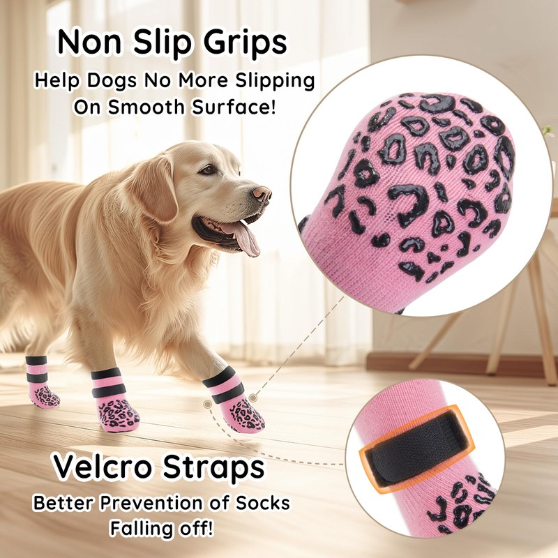 PICK FOR LIFE Non Slip Dog Socks with Grippers Prevent