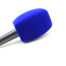 Hxstaald Flocked Microphone Windshield Handheld Microphone Covers, Large Microphone Foam Pop Filters for TV Interviews, Radio, Media Transfer Microphones (Square) Blue