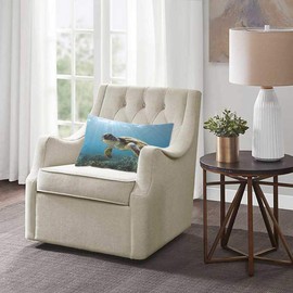 EKOBLA Throw Pillow Cover Sea Turtle Cute Nautical Animal Ocean Theme Coastal Beautiful Watercolor Beach Wildlife Decor Lumbar Pillow Case Cushion for Sofa Couch Bed Standard Queen Size 20x30 Inch