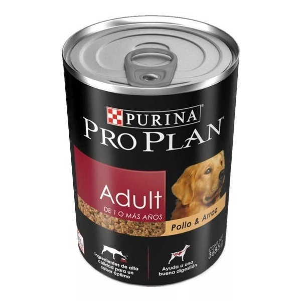 Pro Plan Alimento Pro Plan OptiHealth Pro Plan para perro adulto todos los tamaños sabor pollo y arroz en lata de 368.5g